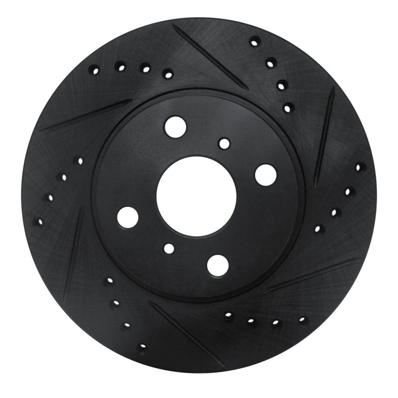 Toyota MR2 Spyder Brake Rotor (1) - Front Right - R1 Concepts - Drilled & Slotted - Black - `00-`05 Toyota MR2 Spyder Brake Rotor (1) - Front Right - R1 Concepts - Drilled & Slotted - Black - `00-`05